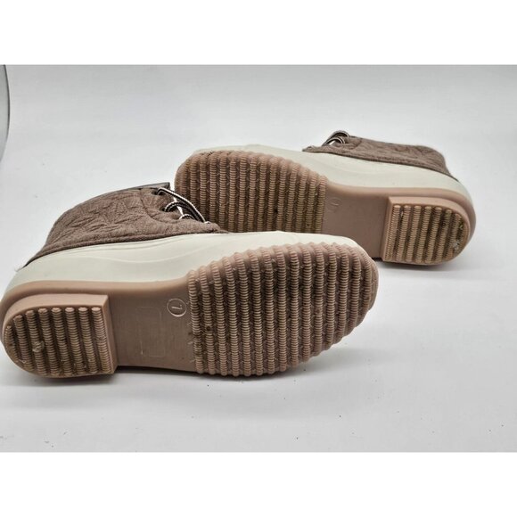 Magellan Women's Boots Size 7 M Beige Quilted Duck Boot Rubber Winter Waterproof - Picture 9 of 10